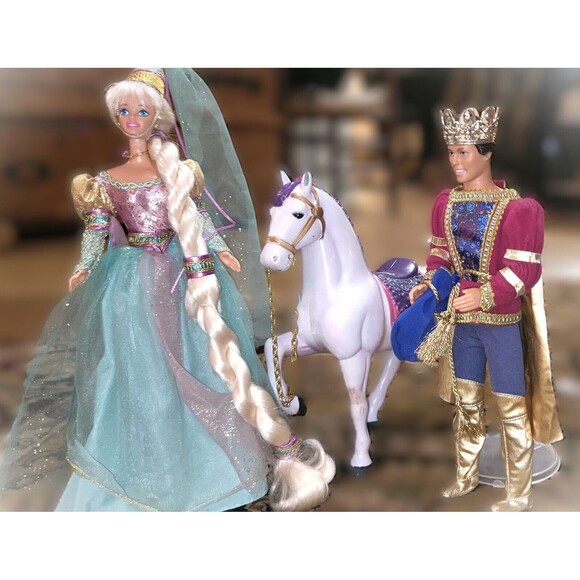 Prancing Pony White Stallion for Repunzel Barbie Prince Ken Rare Royal Horse VTG - Picture 10 of 13